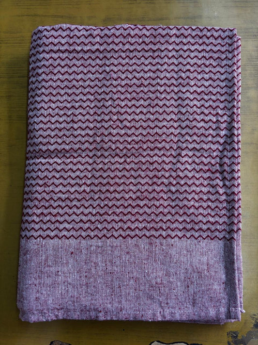 Dark Maroon Zig Zag Print Single Cot Bedsheet
