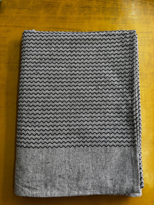 Black Zig Zag Print Single Cot Print