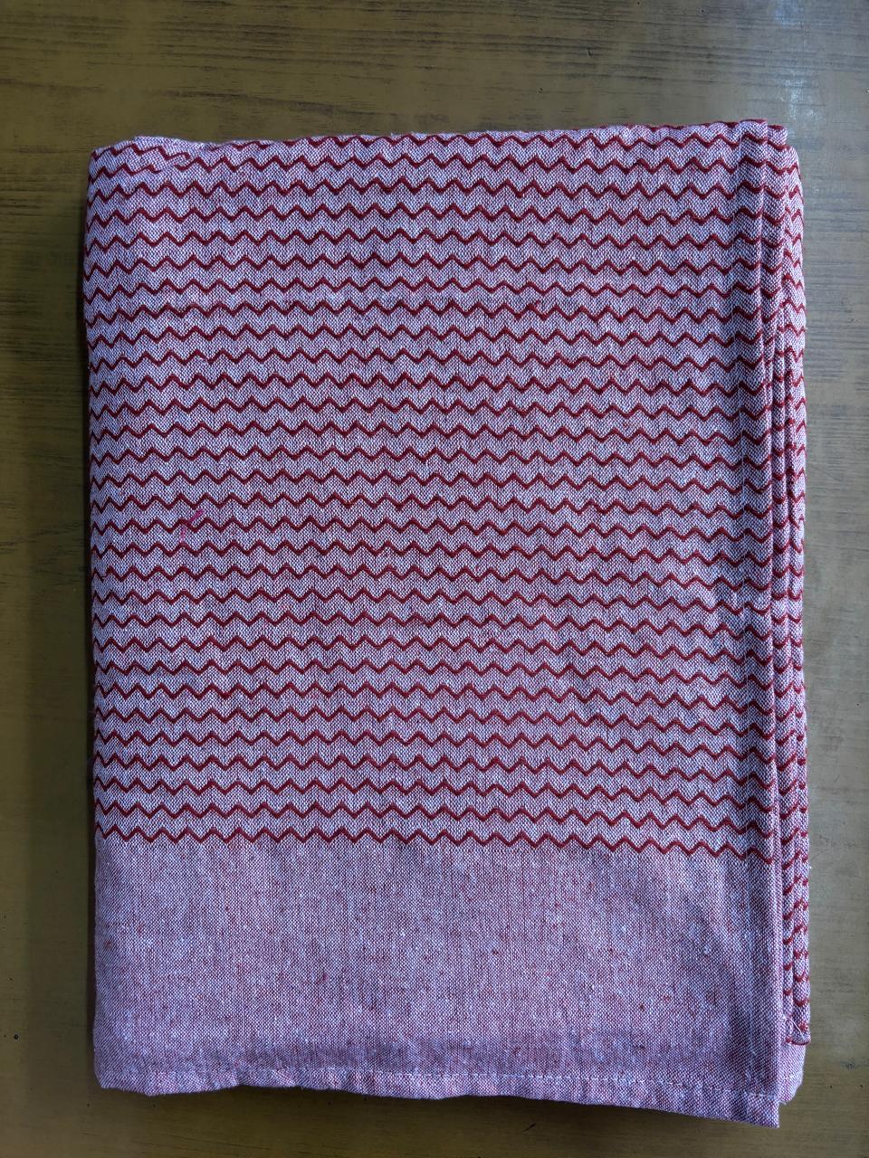 Light Maroon Zig Zag Print Single Cot Bedsheet