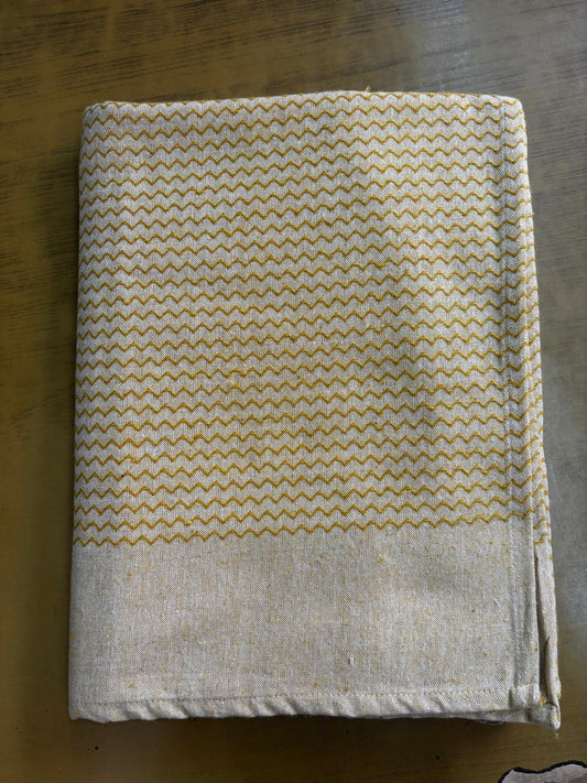 Yellow Zig Zag Print Single Cot Bedsheet