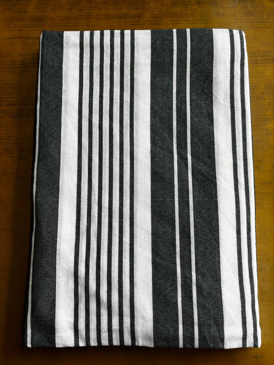 White Dark Gray Stripe Single Cot Bedsheet