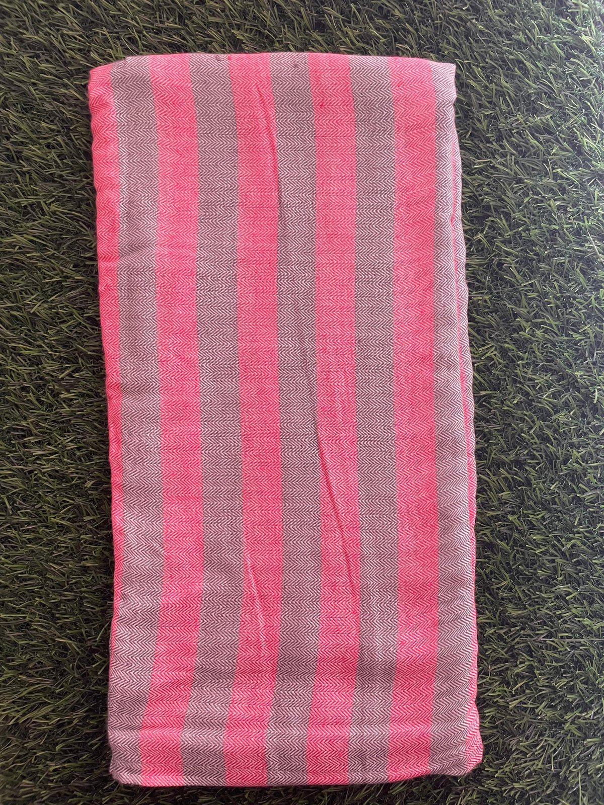 Red & Gray Stripe Bamboo Towel
