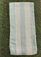 Aqua Green Stripe Print Bamboo Towel