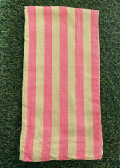 Red & Light Green Stripe Print Bamboo Towel