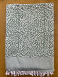 Green Base Drops Print Jacquard Blankets