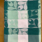 White & Dark Green Floral Print Jacquard Blankets