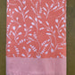 Orange Base Plant Print Jacquard Blankets