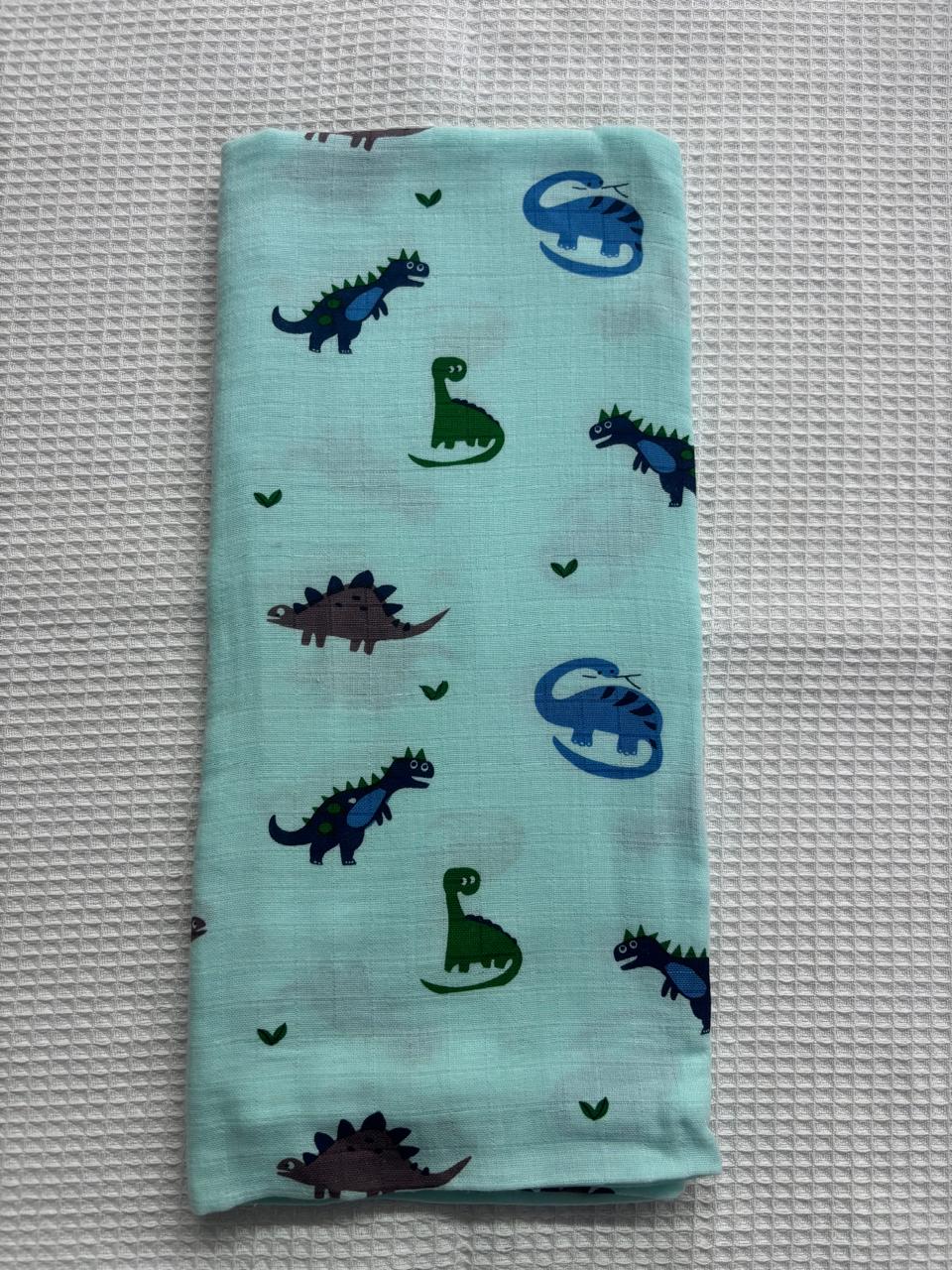 Aqua Base Dino Print Muslin Towel