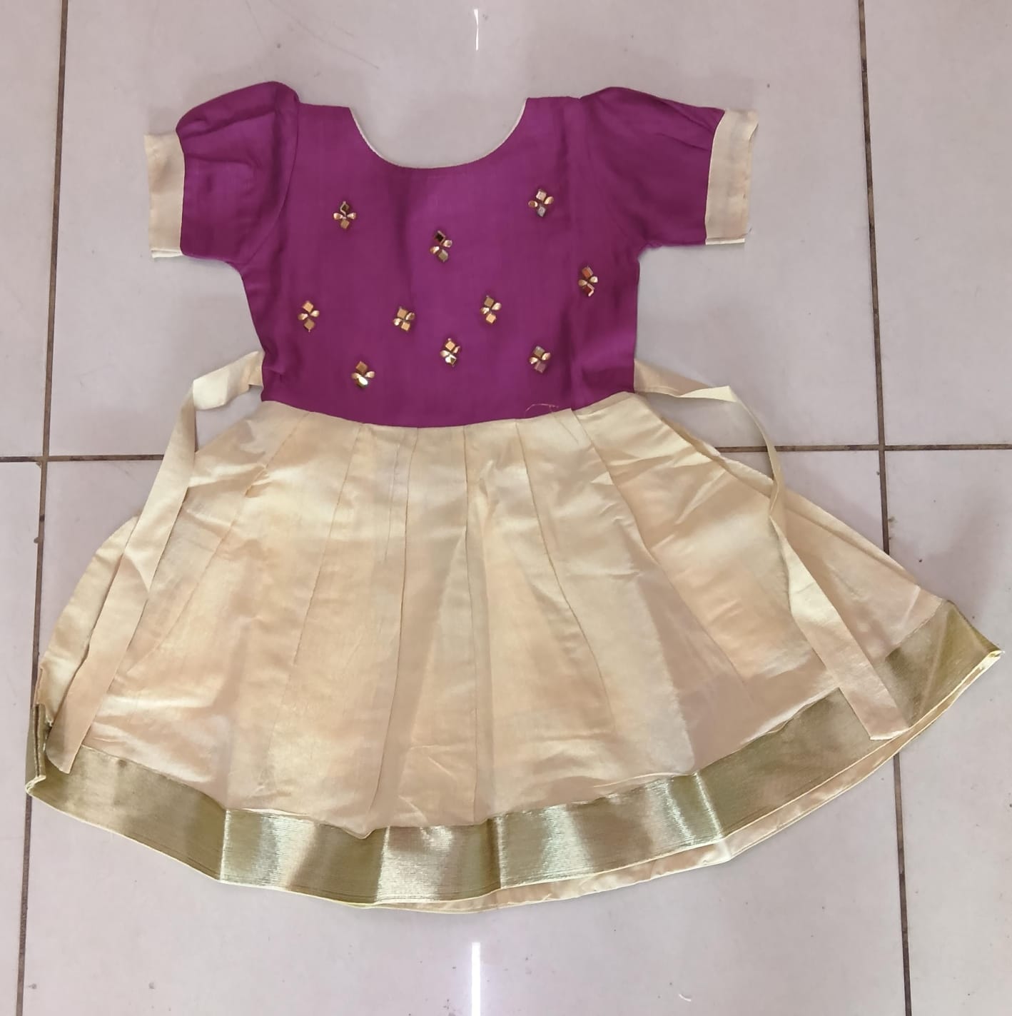 Magenta Gold Ethnic Frock