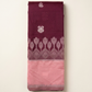 Maroon Pink Floral Border Saree folded view