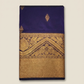 Navy Blue Gold Traditional Border Saree folded view