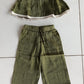 Olive Flower Top Pant Set
