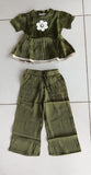 Olive Flower Top Pant Set