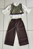 Olive Knit Top Brown Pant Set