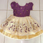 Purple Gold Embroidered Frock