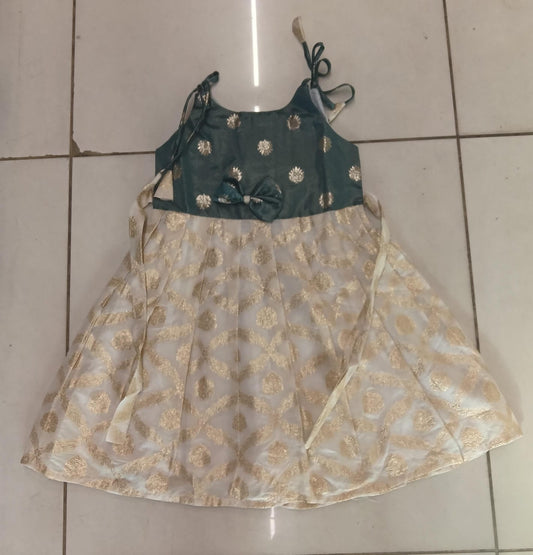 Teal Gold Party Frock