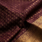 Wine Gold Floral Brocade Saree fabric detail