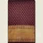Wine Gold Floral Brocade Saree folded view
