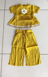 Yellow Flower Top Pant Set